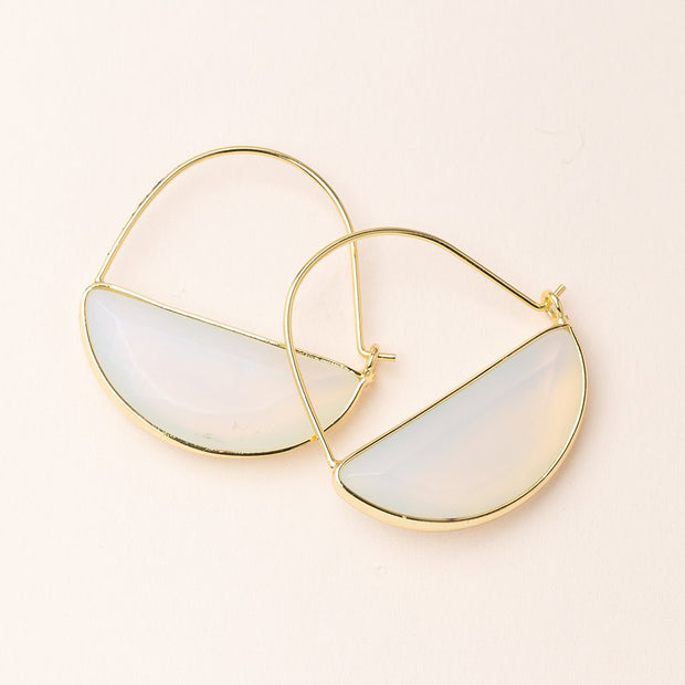 Scout Curated Wears - Earrings Stone Prism Hoops Opalite / Gold