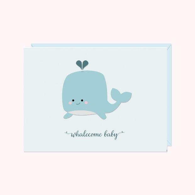 Halifax Paper Hearts Card - Whalecome Baby