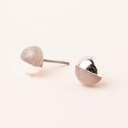 Scout Curated Wears - Earrings Dipped Stud Rose Quartz / Silver