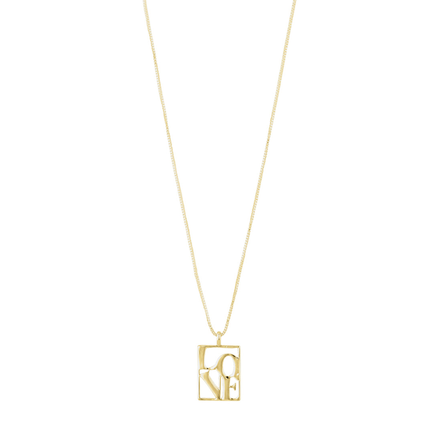 Pilgrim Love Tag Necklace - Gold Plated