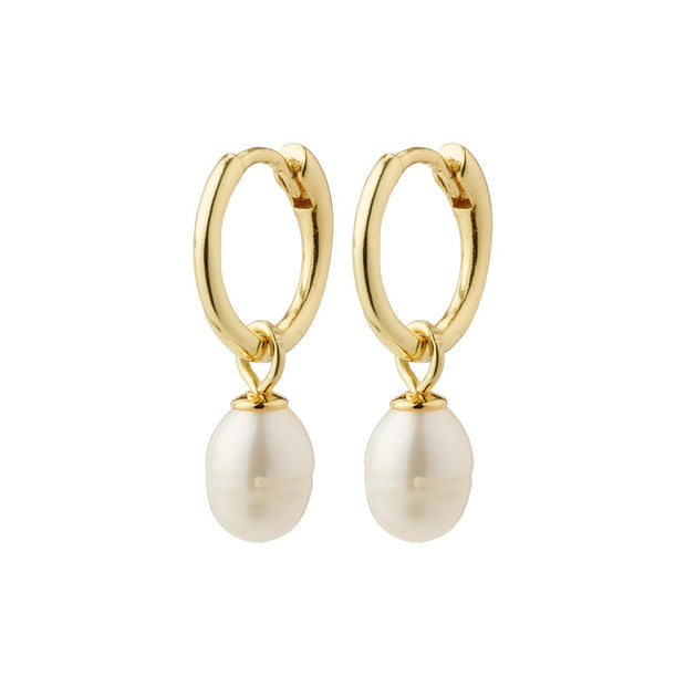 Pilgrim - Berthe Recycled Pearl Hoop Earrings Gold Plated”