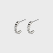 Pilgrim - Brigette Crystal Hoop Earrings Silver Plated