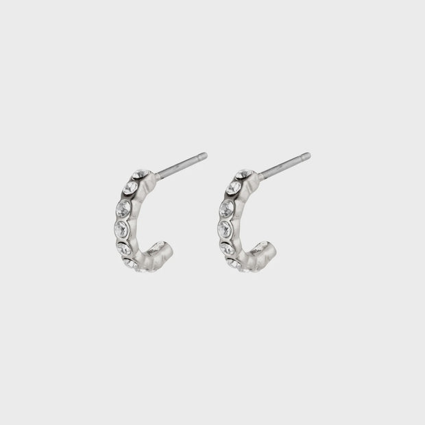 Pilgrim - Brigette Crystal Hoop Earrings Silver Plated
