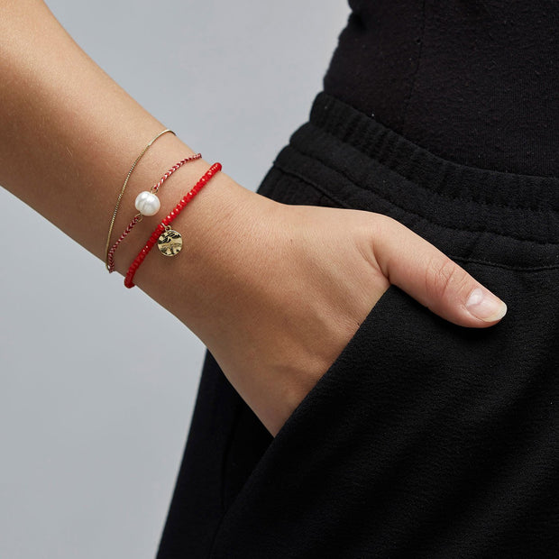 Pilgrim - Bracelet Charity MSF Gold Plated Red