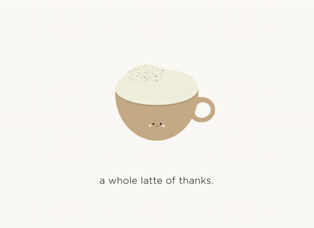 Halifax Paper Hearts Card - A Whole Latte Of Thanks