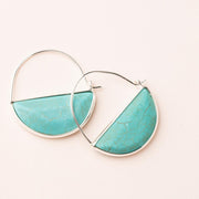 Scout Curated Wears - Earrings Stone Prism Hoops Turqoise / Silver