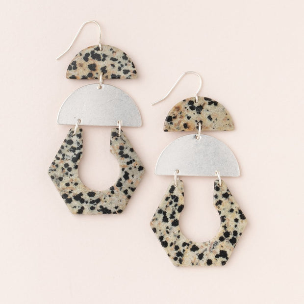 Scout Curated Wears - Earrings Stone Cutout Dalmatian Jasper/Silver