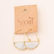 Scout Curated Wears - Earrings Stone Prism Hoops Howlite / Gold