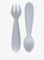 EZPZ Mini Utensils (Fork + Spoon) Pewter