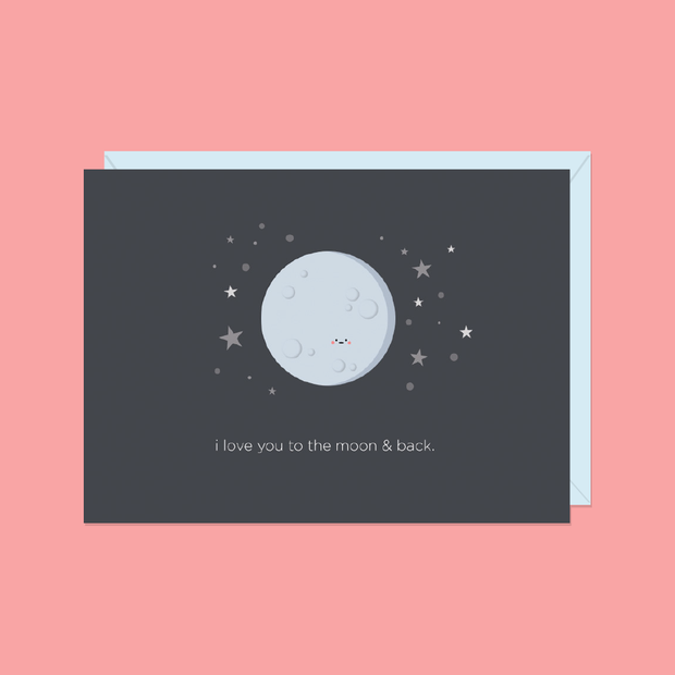 Halifax Paper Hearts Card - I Love You To The Moon and Back