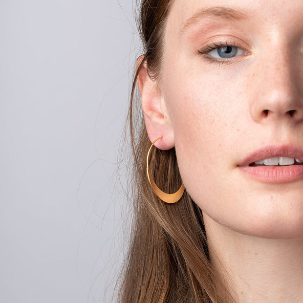 Scout Curated Wears - Earrings Refined Crescent Hoops Sterling Silver