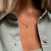 Leah Alexandra - Tiny Horseshoe Necklace - 9k Gold & Diamond