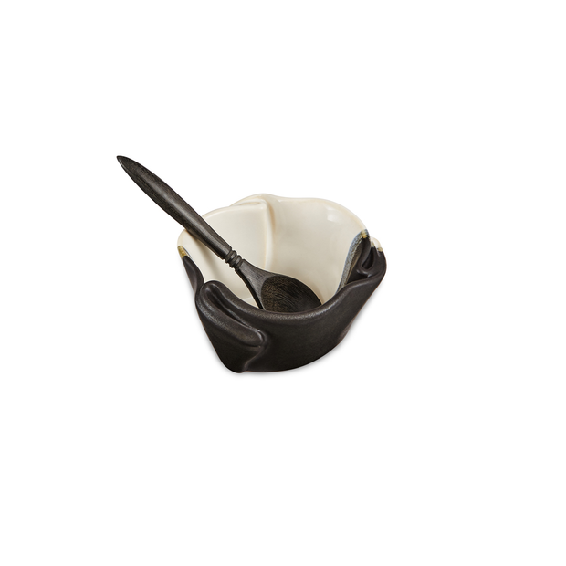 Hilborn Tiny Pot (inc tiny rosewood spoon) Black & White