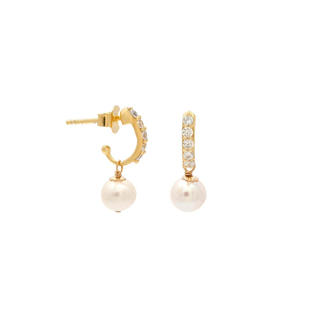 Leah Alexandra - Demi Pearl Hoop Earrings