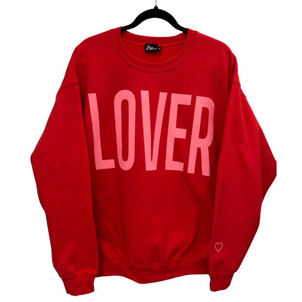 Loop Lifestyle "Lover" Oversized Crew - Red with Pink