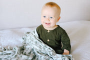 Copper Pearl - Swaddle Blanket Evergreen