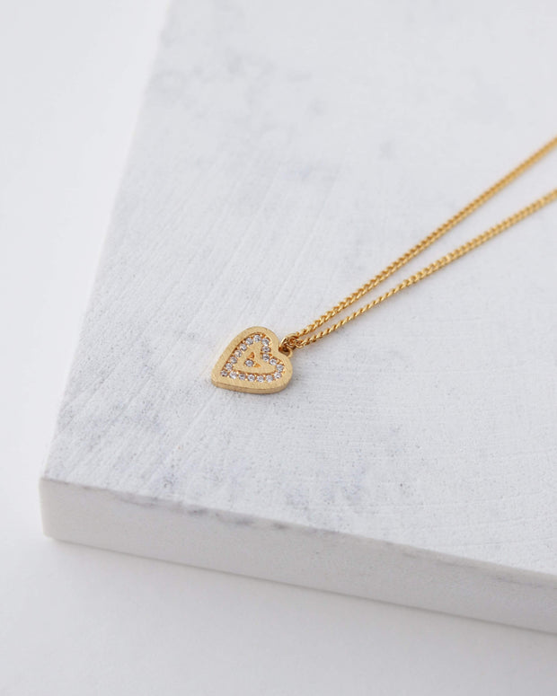 Lover's Tempo - From The Heart Pave Heart Necklace Gold