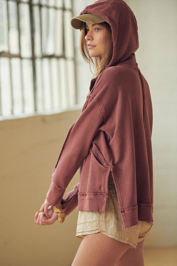 Free People - Only One Hoodie in Cherry Mocha