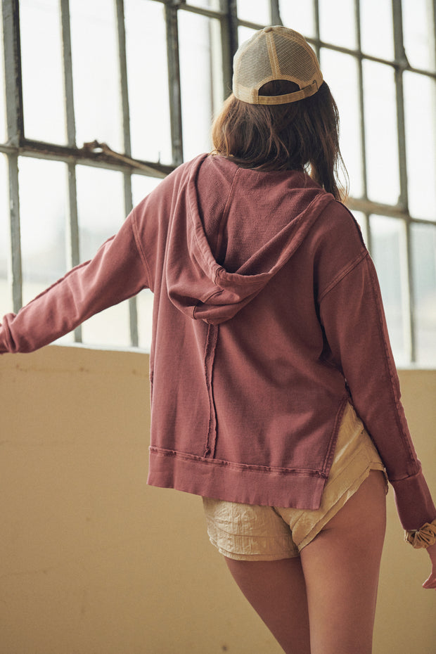 Free People - Only One Hoodie in Cherry Mocha