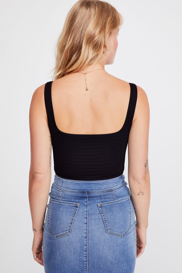 Free People Intimately Square One Seamless Cami in Black