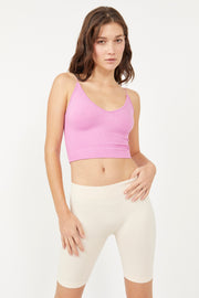 Free People Intimately Ribbed V-Neck Brami in Orchid Rain