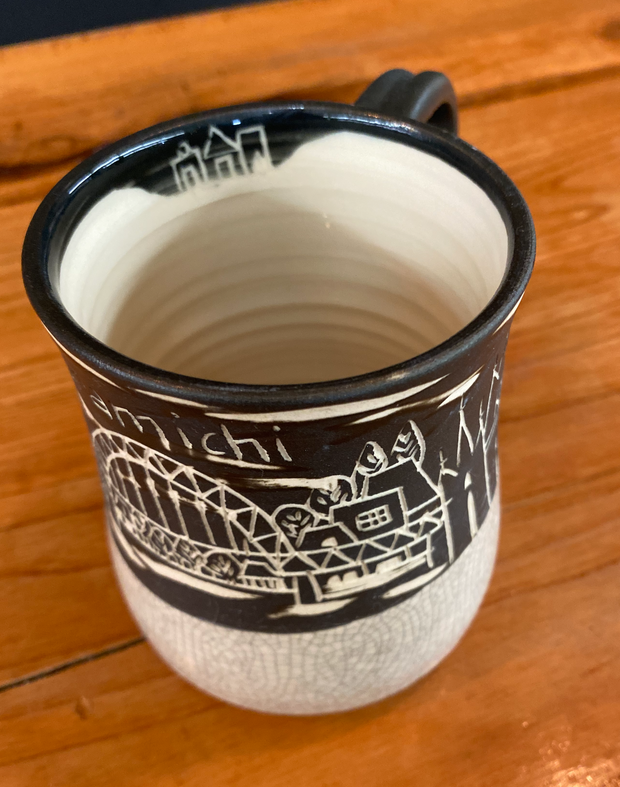 Maru Pottery Miramichi Skyline Mug - Crackled White