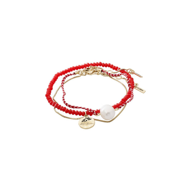 Pilgrim - Bracelet Charity MSF Gold Plated Red
