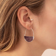 Scout Curated Wears - Earrings Stone Prism Hoops Black Spindel / Gold