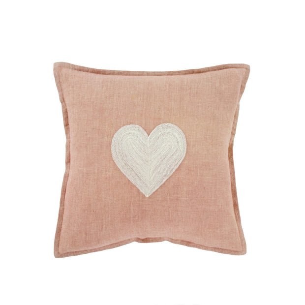 Indaba - Heart Linen Pillow 14'' x 14''
