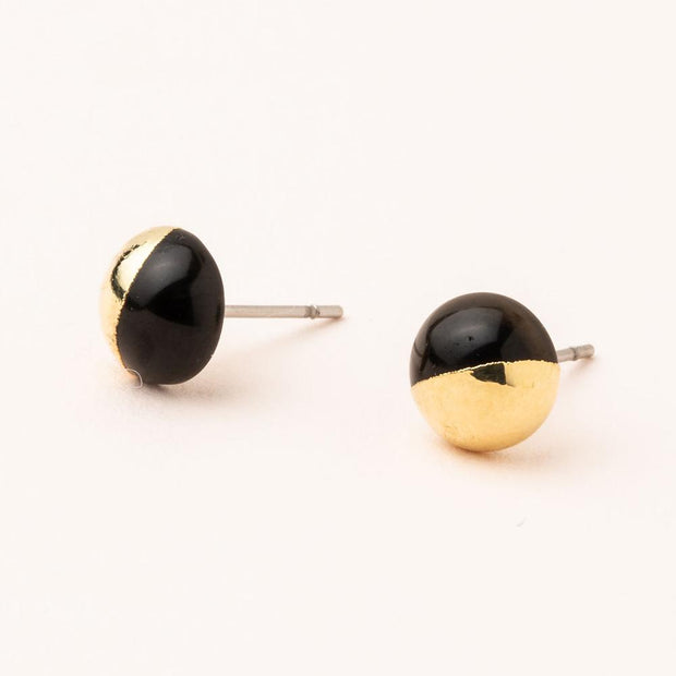 Scout Curated Wears - Earrings Dipped Stud Black Spinel / Gold