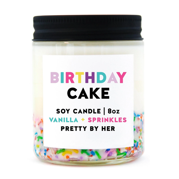 Pretty By Her - Birthday Cake Vanilla + Sprinkles Candle