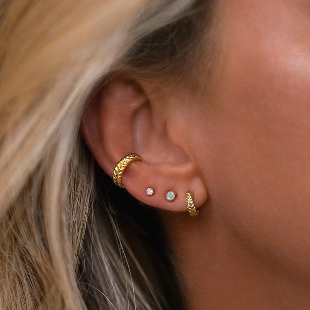 Leah Alexandra - Braided Mini Hoop Earrings Gold