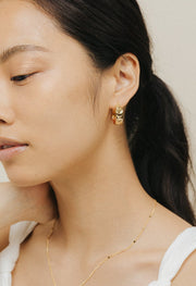 Lover's Tempo - Crescent Moon Hoop Earrings Gold