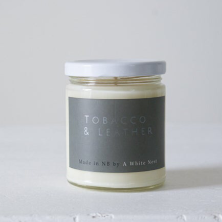 A White Nest - 8.5oz Tobacco & Leather Soy Candle