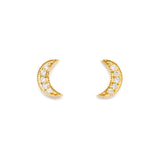 Leah Alexandra - Earrings Luna Crescent Moon Studs Gold