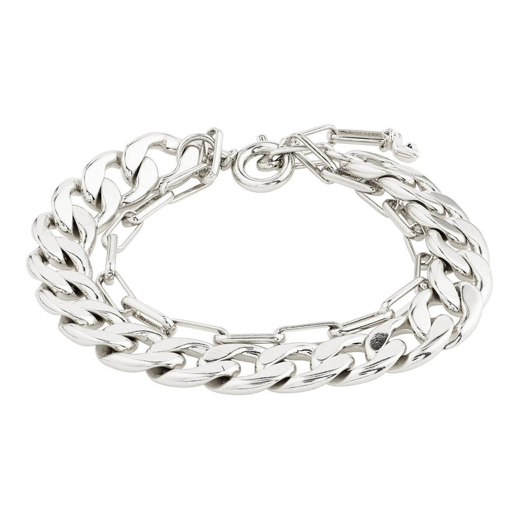 Pilgrim CHARM recycled curb chain bracelet Silver Plated