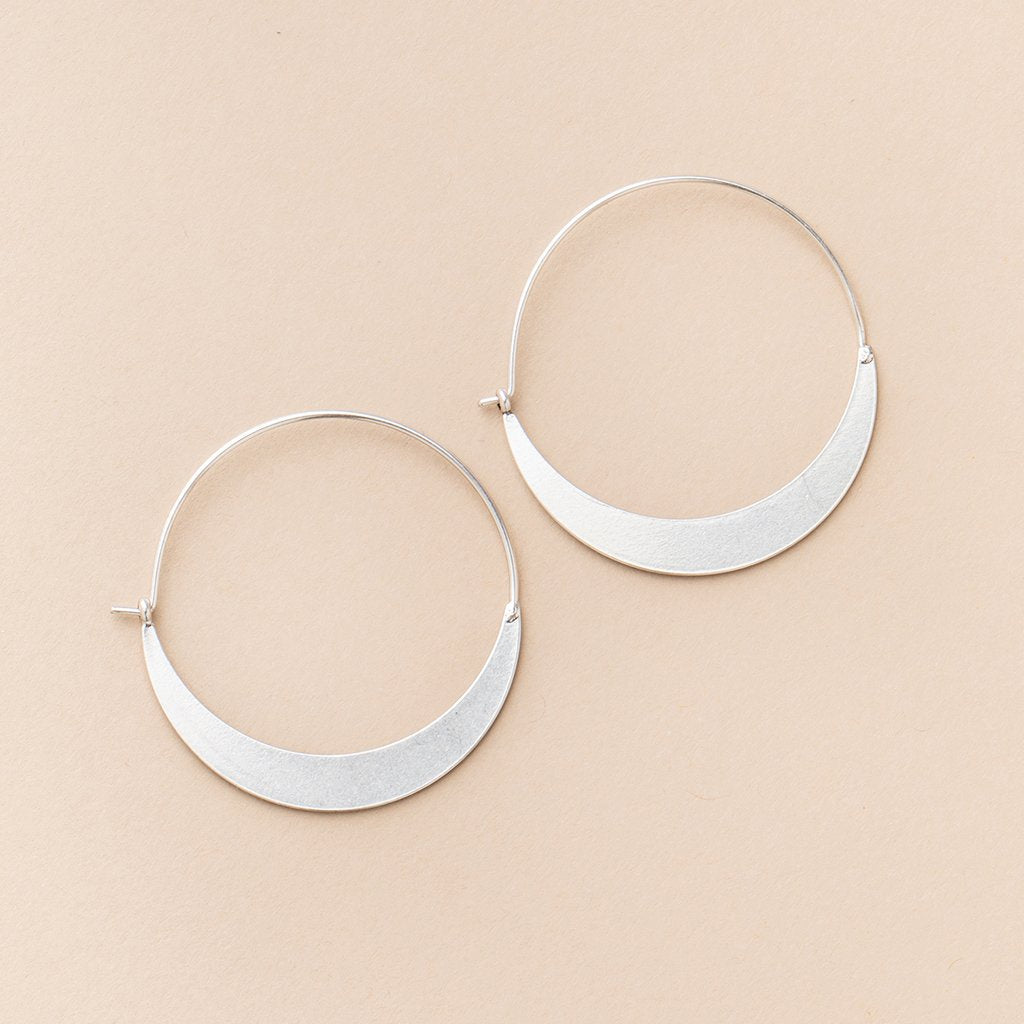 Scout Curated Wears - Earrings Refined Crescent Hoops Sterling Silver