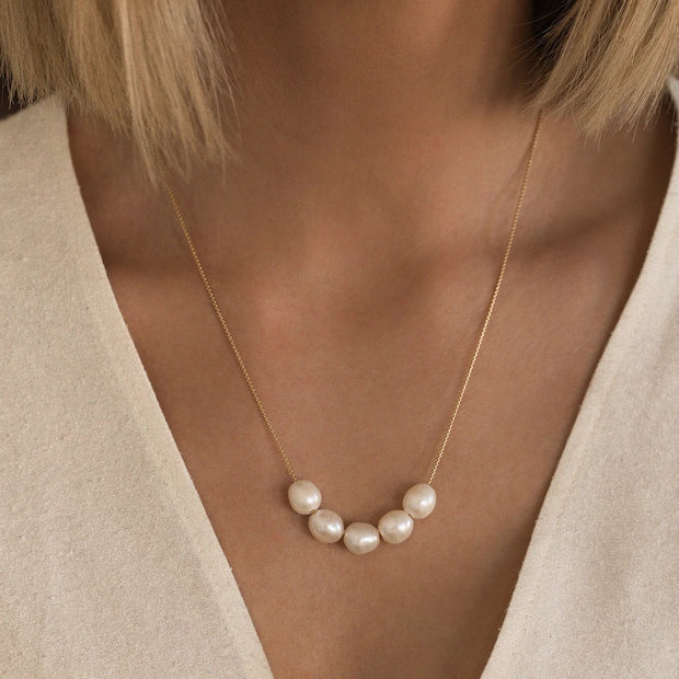 Leah Alexandra - Mer Gold Pearl Necklace