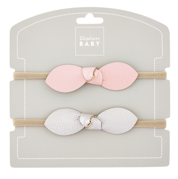 Stephan Baby - Pink/Silver Headband Set