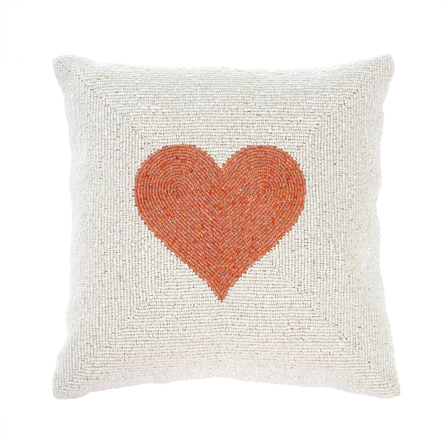 Indaba - Beaded Heart Pillow