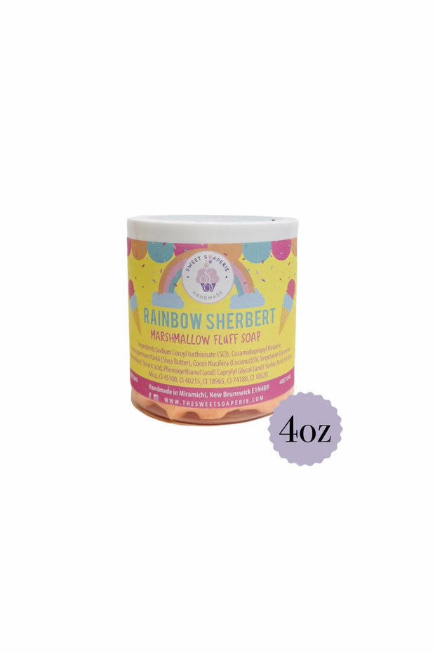 Sweet Soaperie - Marshmallow Fluff Soap 4oz Rainbow Sherbert