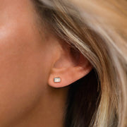 Leah Alexandra - Frame Stud Earrings in Silver