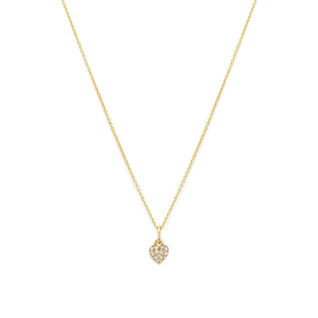 Leah Alexandra - Heart Pave Necklace in Gold - CZ