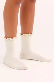 Free People - Beloved Waffle Knit Ankle Sock Ivory