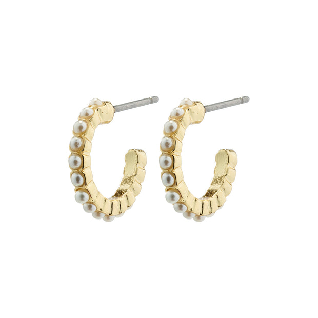 Pilgrim - EKTA Pearl Huggie Hoop Earrings in Gold