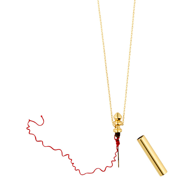 Pilgrim - Reconnect Red String Necklace in Gold