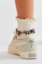 Free People - Beloved Waffle Knit Ankle Sock Ivory