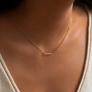 Leah Alexandra - Pave Bar Necklace in Gold
