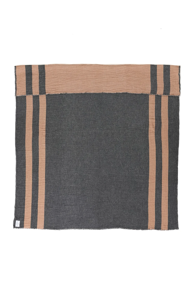 Tofino Towel - The Aria Throw in Black/Camel