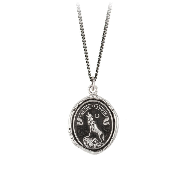 Pyrrha - Struggle & Emerge Talisman 18" Sterling Silver Necklace